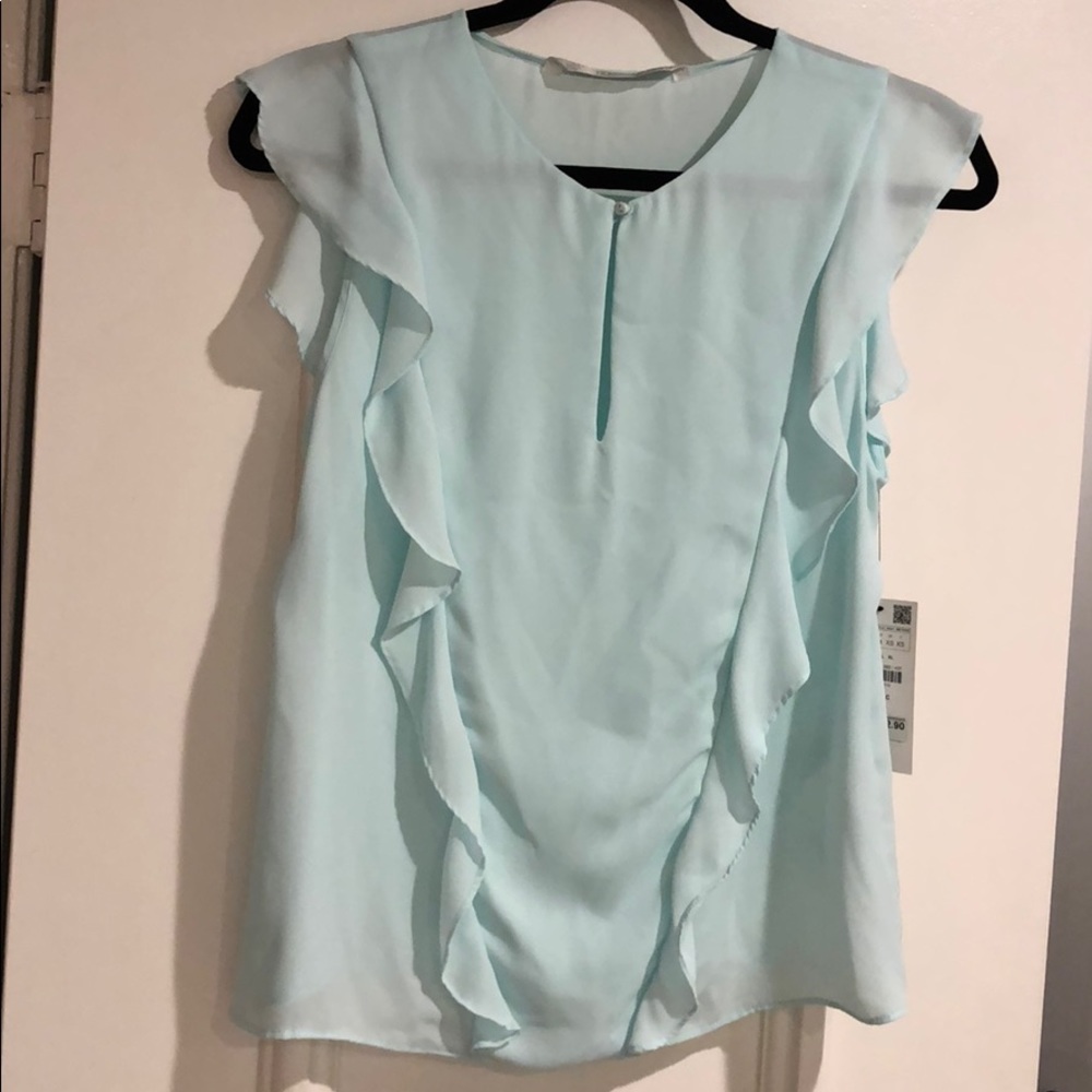 Zara Ice blue blouse NWT XS